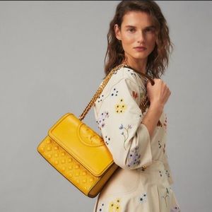 Tory Burch Fleming Convertible Shoulder Bag in Golden Crest